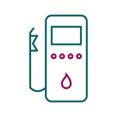 Benzersiz Benzin İstasyonu Vektör Hattı Simgesi