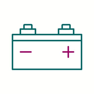 Benzersiz Batarya Vektör Satırı Simgesi