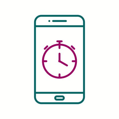 Eşsiz Saat Uygulama Vektör Satır Simgesi