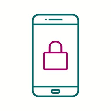 Eşsiz Kilitli Hesap Vektörü Satır Simgesi