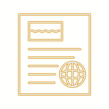 Eşsiz Uluslararası Gazete Vektör Satırı Simgesi