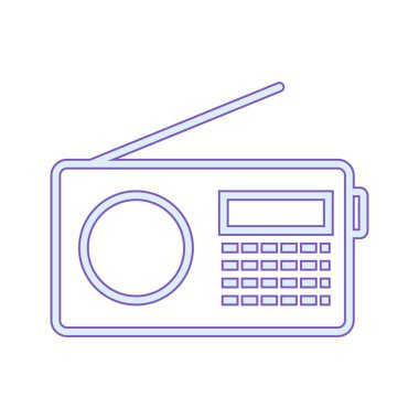 Benzersiz Radyo Set Vektör Satır Simgesi