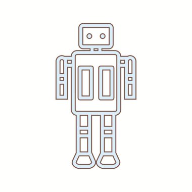 Benzersiz Robot Vektör Satırı Simgesi