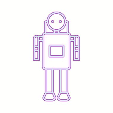 Eşsiz Uzay Adamı Vektör Satırı Simgesi