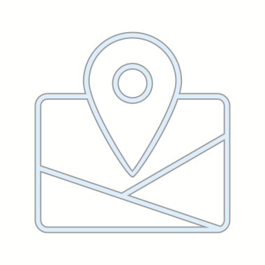 Eşsiz Harita Vektör Satır Simgesi