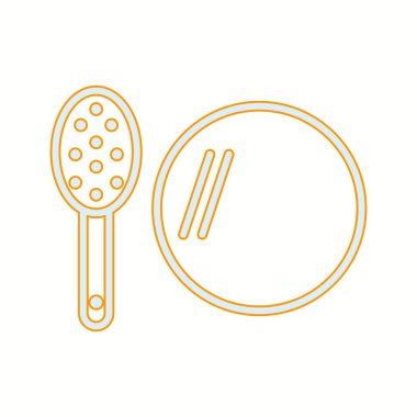 Eşsiz Fırça ve Ayna Vektör Satırı Simgesi