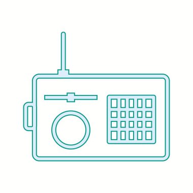 Benzersiz Radyo Vektör Satırı Simgesi