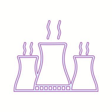 Eşsiz Nükleer Santral Vektör Hattı Simgesi