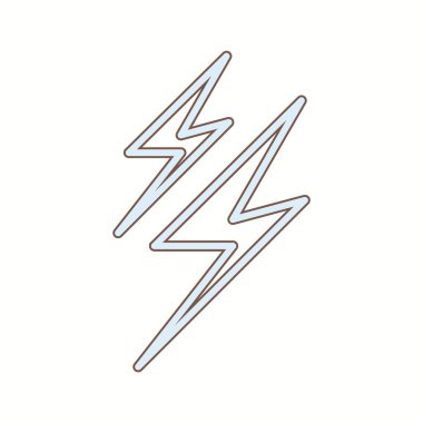 Benzersiz Yıldırım Vektör Satırı Simgesi