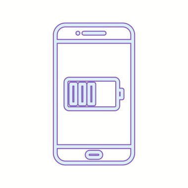 Benzersiz Batarya Göstergesi Vektör Satır Simgesi