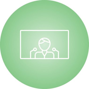 Eşsiz Çevrimiçi Basın Konferansı Vektör Satırı Simgesi