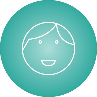 Eşsiz Mutlu Adam Vektör Satır Simgesi