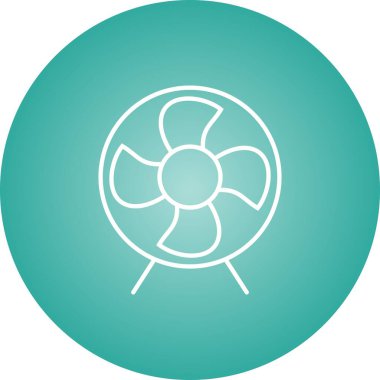 Eşsiz Elektrik Fan Satır Vektörü Simgesi