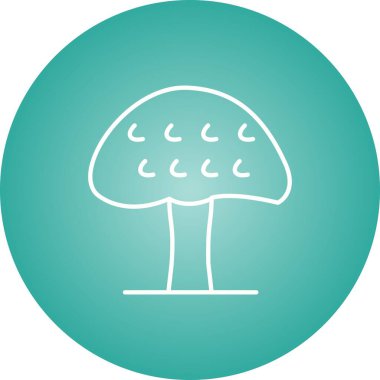 Benzersiz Mantar Vektör Satır Simgesi