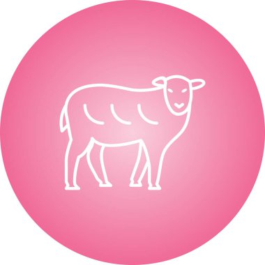 Koyun Eşsiz Vektör Satırı Simgesi