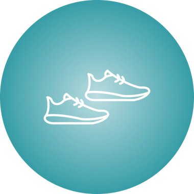 Eşsiz Koşucu Ayakkabıları Vektör Satırı Simgesi