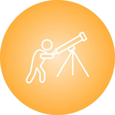 Teleskop Vektör Satır Simgesi Eşsiz Ayarlama