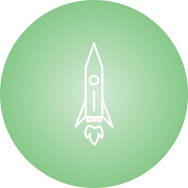 Benzersiz Roket I Vektör Satır Simgesi