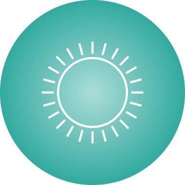 Eşsiz Güneş Vektör Çizgisi Simgesi