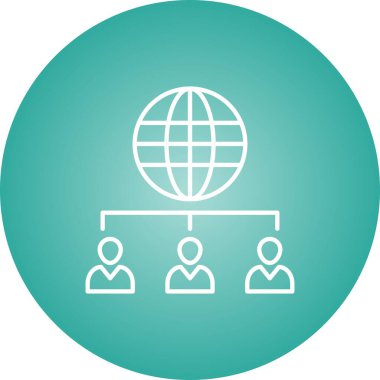 Eşsiz Web İstemcisi Sunucu Vektör Satır Simgesi