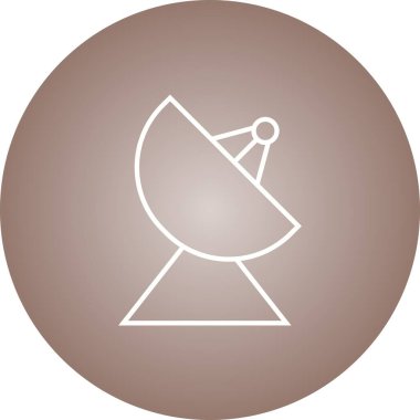 Benzersiz Uydu Tabağı Vektör Satırı Simgesi