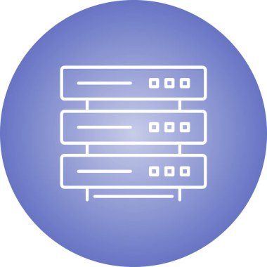 Eşsiz Sunucu Vektör Satırı Simgesi