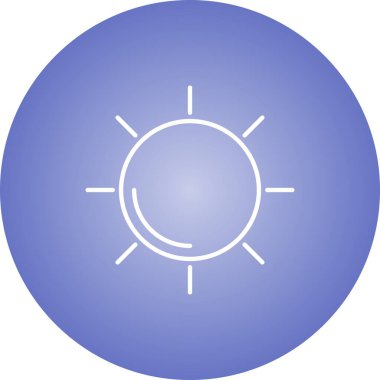 Eşsiz Güneş Vektör Çizgisi Simgesi