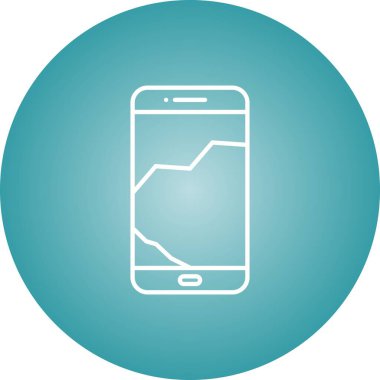 Eşsiz Kırık Cep Telefonu Vektör Hattı Simgesi