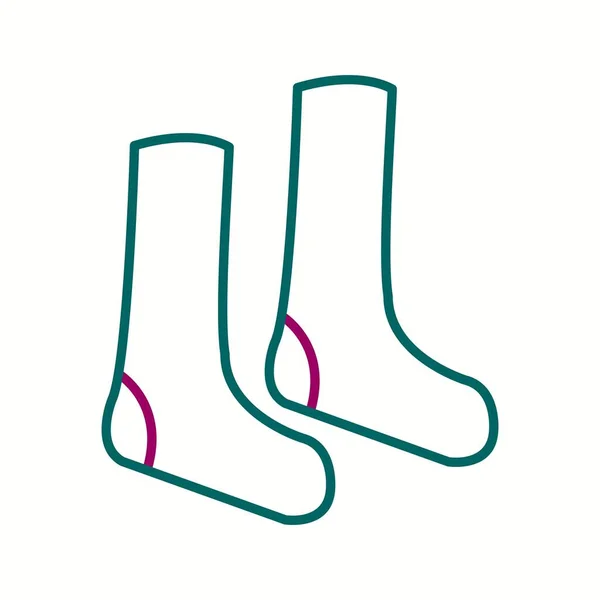 Chaussettes Uniques Icône Ligne Vectorielle — Image vectorielle
