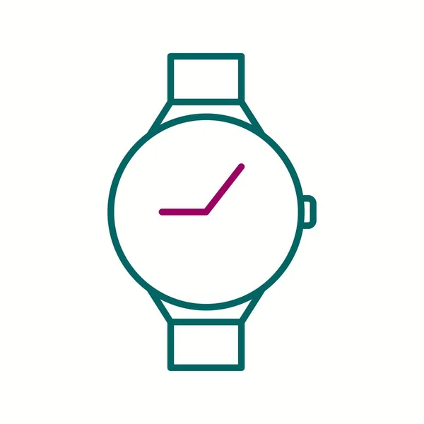 Único Reloj Casual Vector Línea Icono — Vector de stock