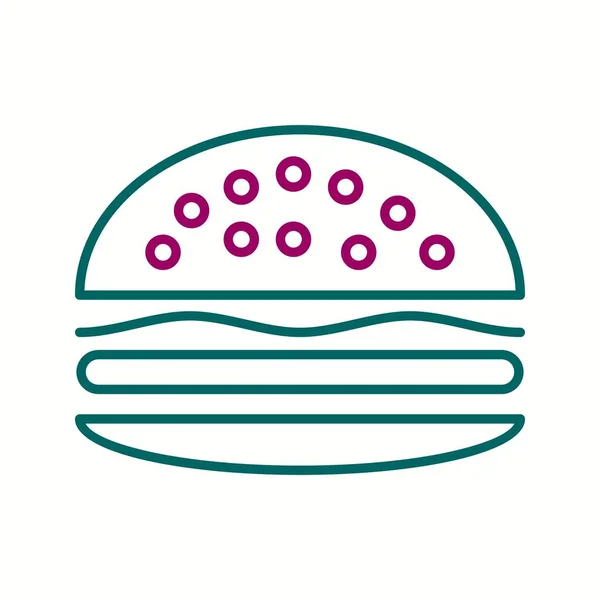 Unique Burger Vector Line Icon — Stock Vector