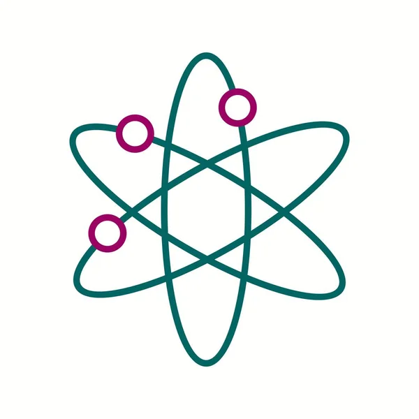 Einzigartiges Atomstruktur Vektor Liniensymbol — Stockvektor