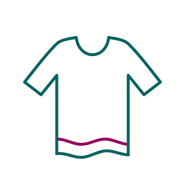 Camisa Única Vector Line Ícone — Vetor de Stock