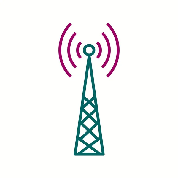 Unieke Telecom Tower Vector Line Pictogram — Stockvector