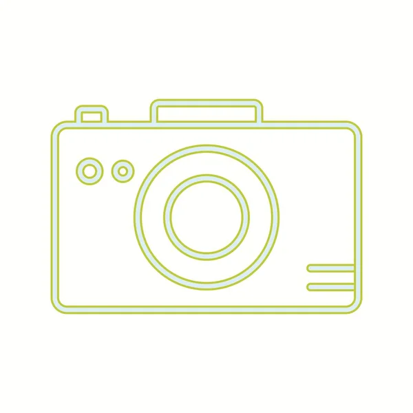 Fotografia Única Câmera Vector Line Icon — Vetor de Stock