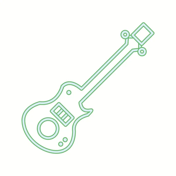 Унікальна Електрична Гітара Векторна Лінія Піктограма — стоковий вектор