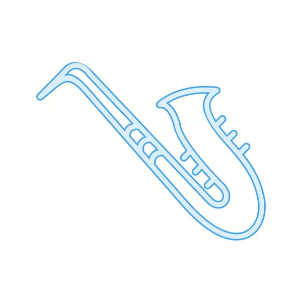Único Saxofone Vector Line Ícone —  Vetores de Stock