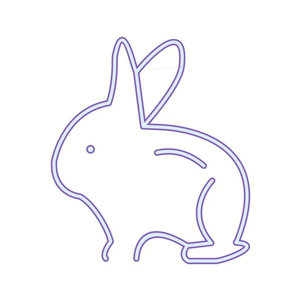 Икона Векторная Линия Кролика — стоковый вектор