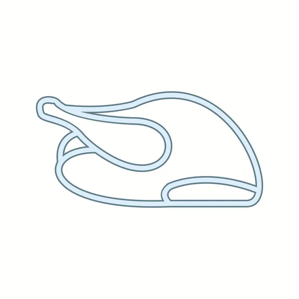 Икона Векторная Линия Жареного Цыплёнка — стоковый вектор