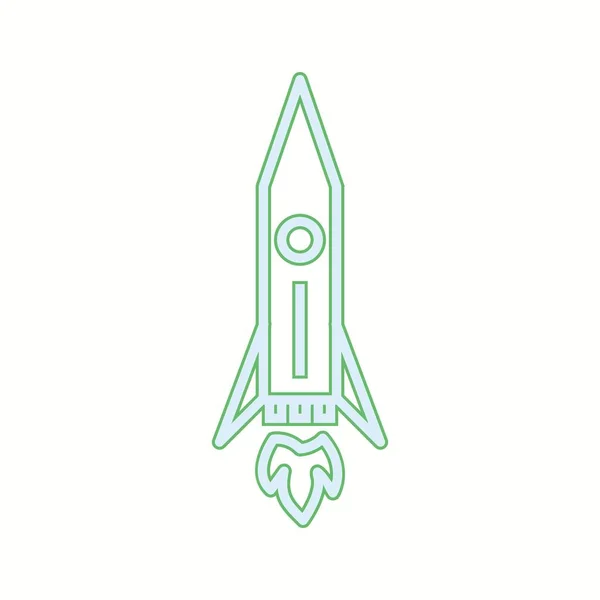 Unique Rocket Vector Line Icon — Stock Vector