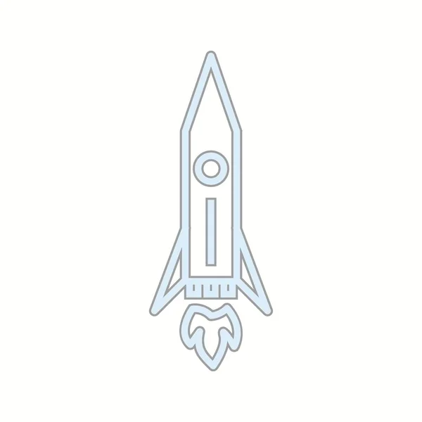Einzigartiges Rocket Vector Line Icon — Stockvektor
