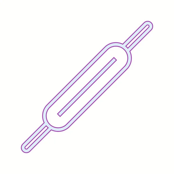 Unik Roller Och Pin Vector Line Ikonen — Stock vektor