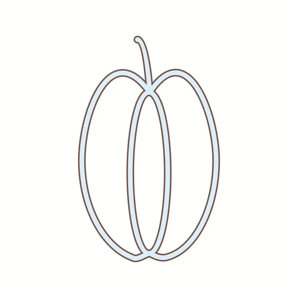 Icône Unique Ligne Vectorielle Carambole — Image vectorielle