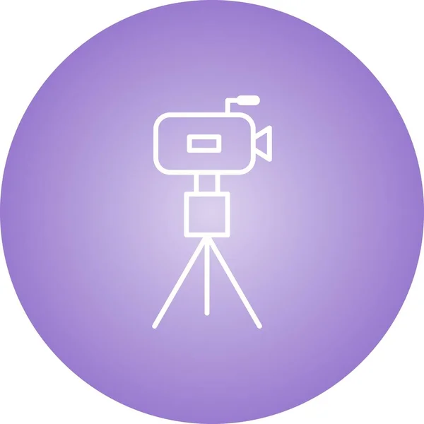 Unieke Camera Stand Vector Line Pictogram — Stockvector