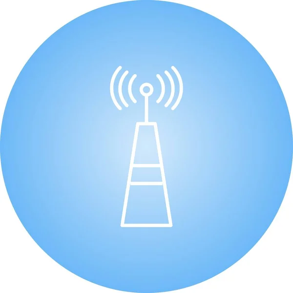 Unieke Signaaltoren Vectorlijn Icoon — Stockvector