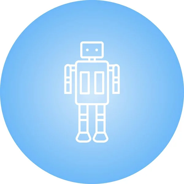 Unique Robot Vector Line Icon — Stock Vector