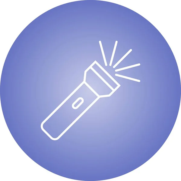 Einzigartige Taschenlampe Vector Line Icon — Stockvektor