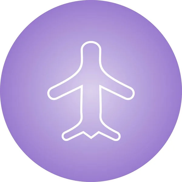 Icono Línea Vectorial Modo Avión Único — Vector de stock