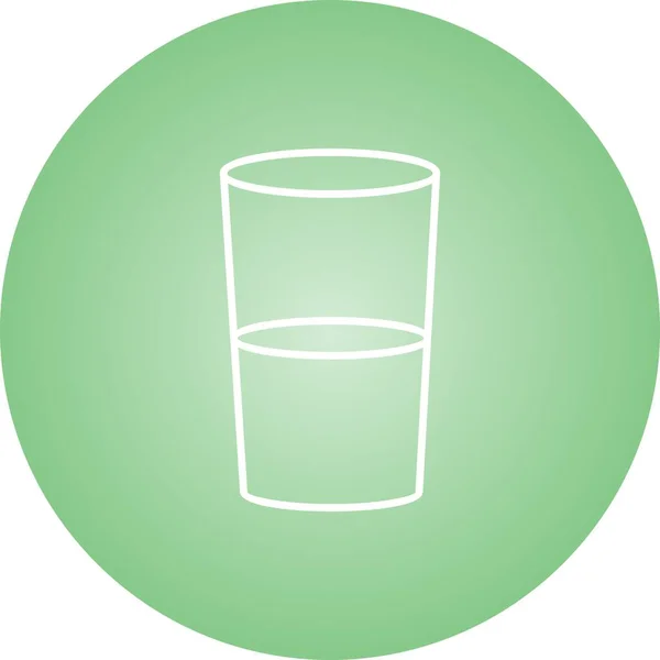 Icona Unica Della Linea Vettoriale Dei Bicchieri Acqua — Vettoriale Stock