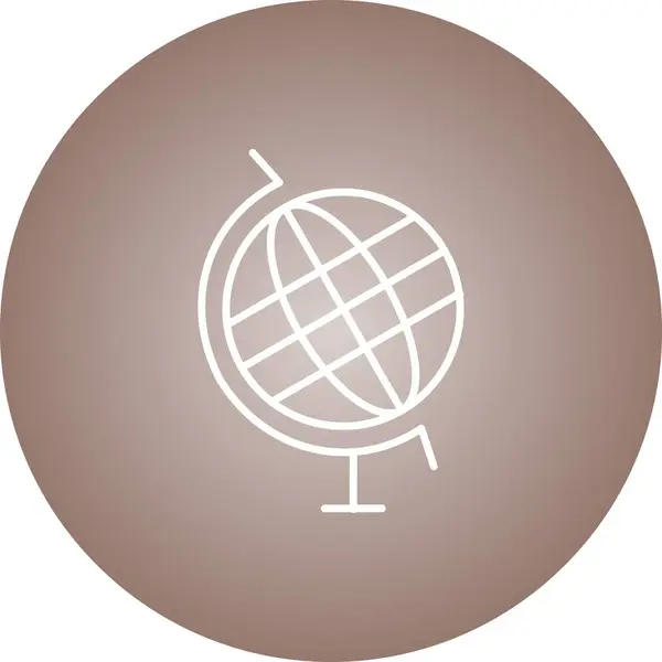 Icône Ligne Vectorielle Globe Unique — Image vectorielle